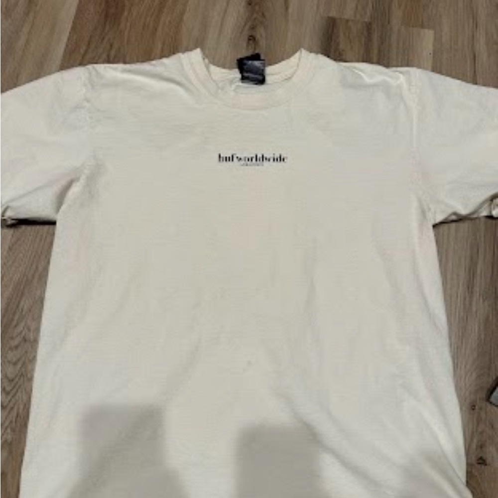 HUF Cream Short Sleeve Crew with Small Center Logo